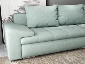 Colțar extensibil dumonde cu ladă de depozitare si sezut confortabil din spuma high-density, Leonardo Enjoy Mint 260x185 cm II