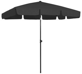 Umbrela de plaja, negru, 200x125 cm Negru, 200 x 125 cm