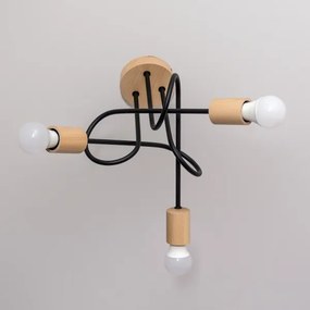 Lustră aplicată OXFORD 3xE27/15W/230V pin/negru