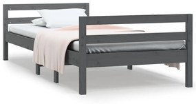 821631 vidaXL Cadru de pat, gri, 80x200 cm, lemn masiv de pin