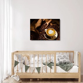 Tablou pe sticlă - O ceașcă de cafea (70x50 cm)