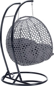 Scaun agăţat dublu, negru/gri/gri închis, DAKAN NEW