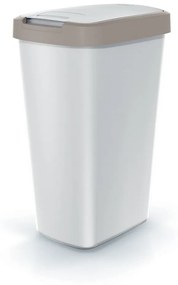 Coș de gunoi cu capac colorat, 45 l, maro/gri