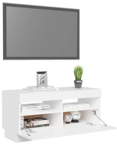 Comoda TV cu lumini LED, alb, 80x35x40 cm 1, Alb, 80 x 35 x 40 cm