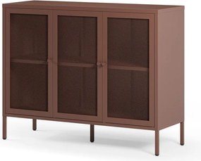 Comodă burgundy din metal 121x90x40 cm Fayna – Marckeric