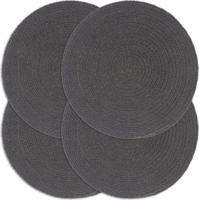 vidaXL Naproane, 4 buc., gri închis, 38 cm, bumbac, rotund