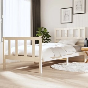 3101144 vidaXL Cadru de pat, alb, 100x200 cm, lemn masiv