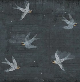 Tapet Concrete Art, Night Swallow, Rebel Walls