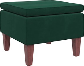 vidaXL Scaun cu picioare din lemn, verde închis, catifea