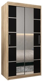 Dulap de haine 120 cm Verika 4 120 (stejar sonoma + negru). 1064271