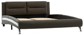 286848 vidaXL Cadru de pat, gri, 100 x 200 cm, piele ecologică