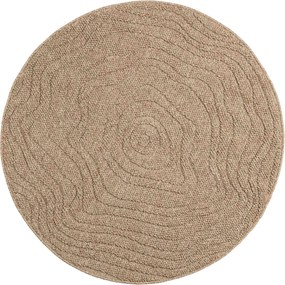 vidaXL Covoare de zonă Moiré Rotund AGIRA natural Ø 200 CM Poliester