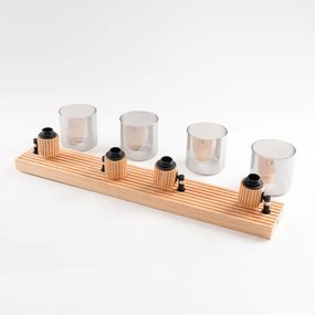 Brilagi - Plafonieră cu spoturi HYGGE, 4xE14/15W/230V, lemn de cauciuc/fumuriu