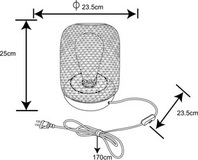 Lampă de masă MIRENA 1xE27/60W/230V Globo 15367T