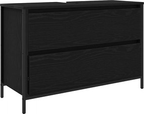 vidaXL Dulap pentru baie cu sertare Stejar negru 90x34,5x60 cm