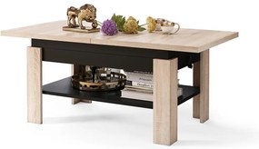 Masă extensibilă ROY cu blat rabatabil, stejar sonoma/negru