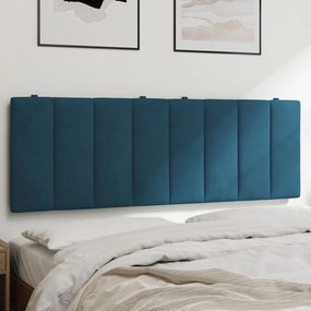 374673 vidaXL Pernă tăblie de pat, albastru, 140 cm, catifea