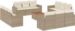 vidaXL Set canapele de grădină, 13 piese, cu perne, bej, poliratan