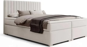 Pat continental Solani 160x200 cu spațiu de depozitare - catifea bej deschis Castel 03