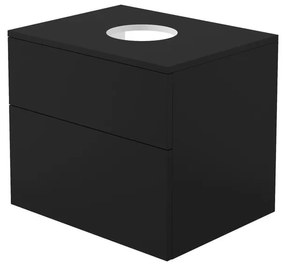Set mobilier baie suspendat 60 cm cu blat inclus, negru mat, Deante Prizma Negru mat