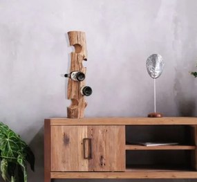 Suport de sticle din lemn de tec reciclat "Wild Wine "