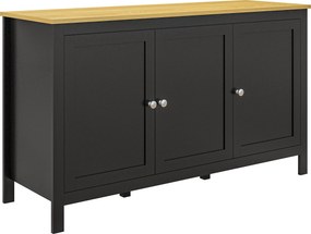 HOMCOM Dulap cu 2 Compartimente și 2 Rafturi Reglabile pe 3 Nivele, 120 x 40 x 70 cm, Negru și Lemn | Aosom Romania
