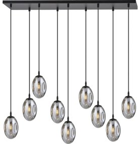 Lustră pe cablu ASTRAL 9xE14/10W/230V negru/fumuriu