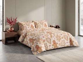 Lenjerie de pat din bumbac GINGERBREAD JOY bej Dimensiune lenjerie de pat: 70 x 90 cm | 140 x 200 cm