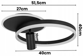 Plafonieră LED/38W/230V + 1xGU10/30W neagră