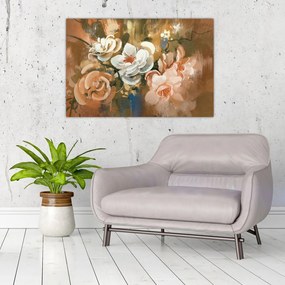 Tablou -Buchet de flori pictat (90x60 cm)