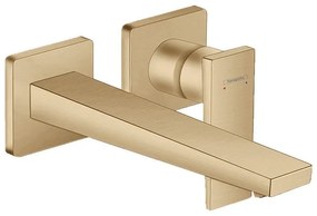 Baterie lavoar cu montaj pe perete, Hansgrohe, Metropol, pipa 22,5 cm, bronz periat