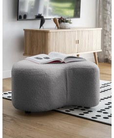Taburet gri cu tapițerie din stofă bouclé Miuf – Miuform