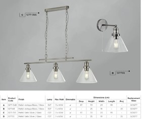 Lustra suspendata design clasic Pyramid silver satin 1277-3SS SRT