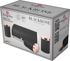 Set cutie paine si 3 recipiente bucatarie Black Rose Edition Berlinger Haus BH 6835
