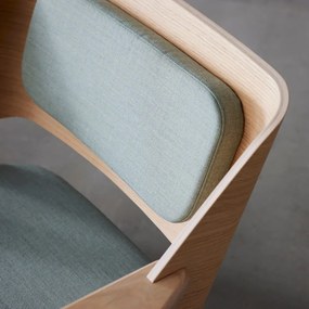 Fotoliu din lemn de stejar Findahl Hammel Me Tube, verde deschis