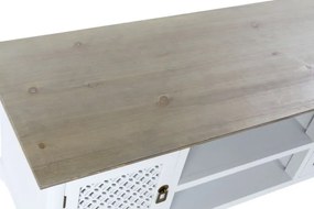 Comoda TV alba , din lemn de molid „Rustic Elegance”