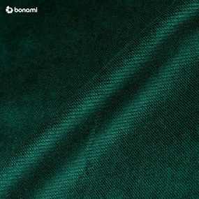 Colțar extensibil din catifea și șezlong pe partea dreaptă Bobochic Paris Hera Bis, verde