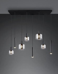 Lustră neagră cu abajur din metal/cu abajur din sticlă Mataro – Trio