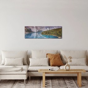 Tablou - Peisaj montan din Canada (cu ceas) (90x30 cm)