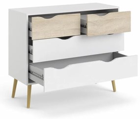 Comoda alba OSLO 75395 cu 4 sertare
