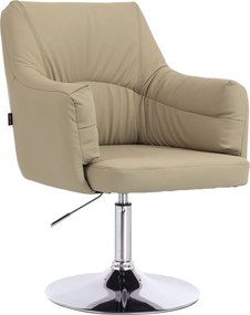 HR840N Scaun Crem Piele Ecologica Premium Soft cu Bază Cromata