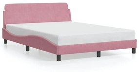 373157 vidaXL Cadru de pat cu tăblie, roz, 120x200 cm, catifea