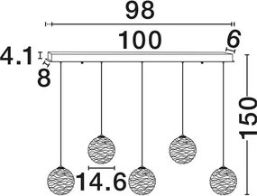Lustra LED liniara design decorativ 3000K BLAZIK