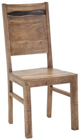 Set 2 scaune dining maro din metal si lemn de acacia, 45 x 45 x 100 cm., Yellowstone Mauro Ferreti