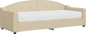 vidaXL Pat de zi cu saltea, crem, 80x200 cm, textil