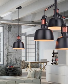 Lustra design industrial DARLING 3 line negru