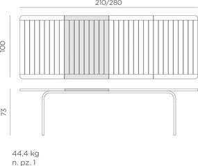 Masa Exterior Nardi - Alloro 210cm Extensibila