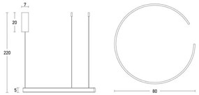 Lustră LED pe cablu dimabilă LED/40W/230V maro Zambelis 2013