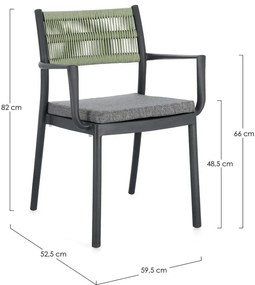 Scaune de grădină gri 4 buc. din plastic Alvin – Bizzotto