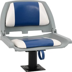 vidaXL Set scaun pliabil pentru barcă, albastru și alb, 48x51x41 cm
